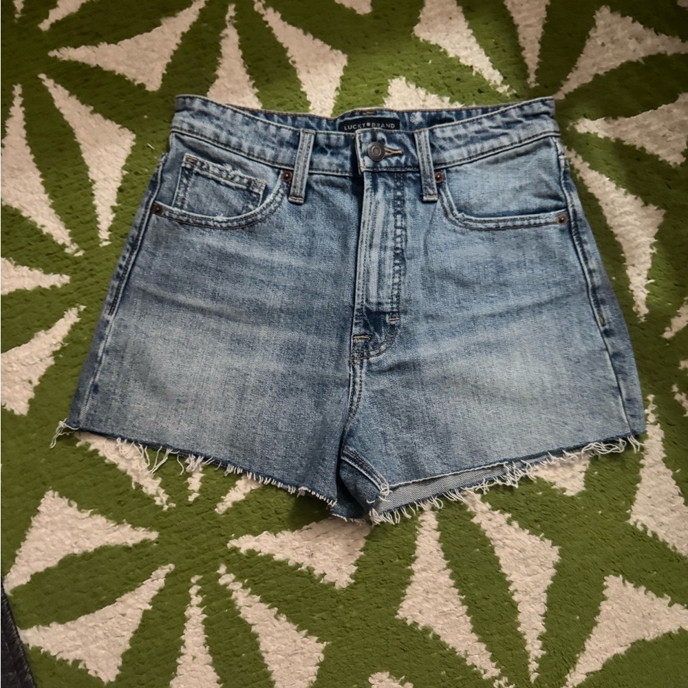 Lucky Brand Blue Jean Shorts High-Waisted Frayed